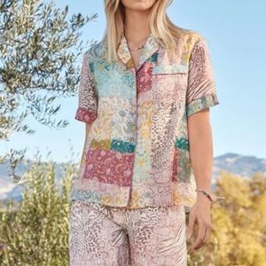 Johnny Was Marseille Garden Resort Linen Shirt Size Small